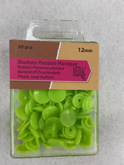 Boutons pression plastique vert