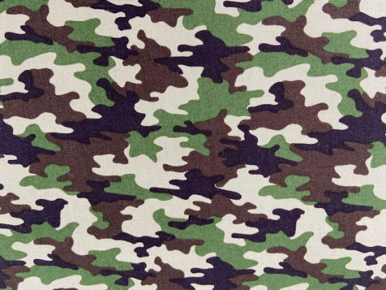 Tissu coton camouflage tons verts