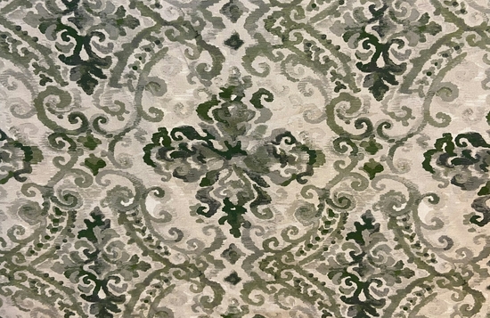 Toile coton style baroque vert