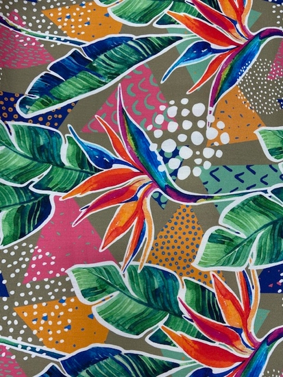 Tissu toile extérieure tropical multicolore