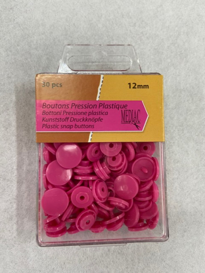Boutons pression plastique rose