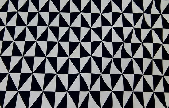 Toile coton géométrique noir et blanc