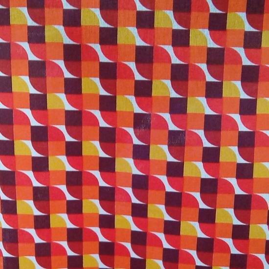 Tissu coton géométrique orangée