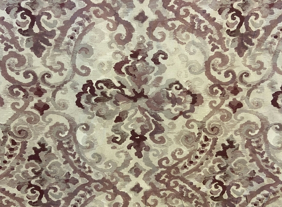 Toile coton style baroque violet