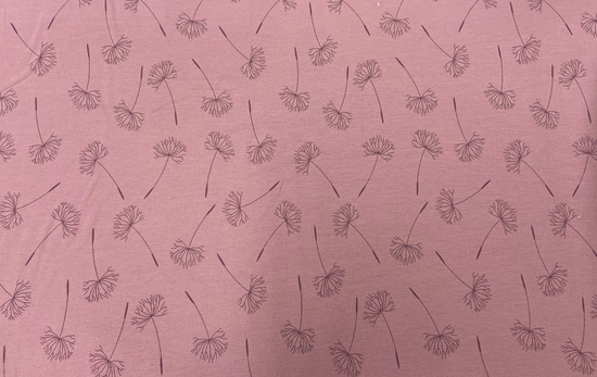 Tissu jersey coton fleurs de pissenlit